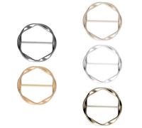 Rumyve 5pcs Silk Scarf Ring Clip,Metal T-shirt Tie Clips,Scarf Ring Clip,Buckle Clothing Ring Wrap Holder for Women Girls