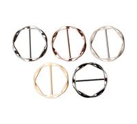 Rumyve 5Pcs T-shirt Tie Clips,Metal Scarf Silk Wrap Holder Pins,Round Clothes Knotted Button Ring for Women Girls, 2306-67A