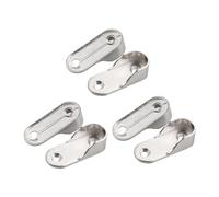 Rumyve 6pcs Oval Chrome Wardrobe Hanging Socket,Zinc Alloy Oval Wardrobe Hanging Rail Accessories,Shower Curtain Wardrobe Curtain Wardrobe