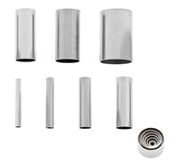Rumyve 7Pcs Stainless Steel Clay Cutters,Round Metal Cutter Set,Circle ShapeClay Hole Punch Cutter Set Craft Ceramics Tools for Kids Adults Shaping Sculpting Baking
