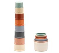 Rumyve 8Pcs Stacking Cups,Safe Plastic Stacking for Bunny Rabbits Small Animals,Fun Pet Stack Up Cups Games for Hiding Food and Playtime