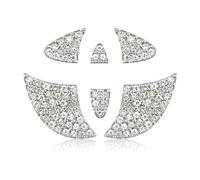 Rumyve Bling Colorful Steering Wheel Cover, Jewel Car Accessory, Rhinestone Self-adhesive Steering Wheel Logo, Crystal Interior Diamond Sticker