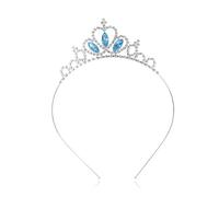 Rumyve Blue Girl Princess Colorful Crystal Headdress,Rhinestone Princess Crown Headband Hair Address,Sparkling Crystal Headdress Party Headdress Wedding Bride,Bridesmaid, Princess,Girl