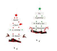 Rumyve Christmas Tree Shaped Wooden Pendant,Wooden Christmas Tree Decorations,Hanging Christmas for Christmas and New Year