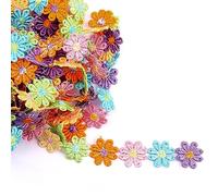 Rumyve Colored Daisy Lace Ribbon 2.5cm Wide Floral Embellishment Sewing Ribbon DIY Crafts