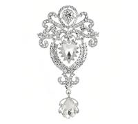 Rumyve Crown Diamond Brooch & Vintage Pattern Silver Collar Pin for Wedding Party Women