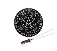 Rumyve Crystal Divination Pendant Necklace Witchcraft Wiccan Altar Kit, Witch Pendant Board Life Tree Log Ouija Board