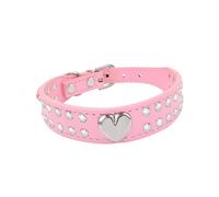 Rumyve Crystal Dog and Cat Collar, Cute Crystal Diamond, PU Leather Pet Collar Adjustable for Small Dogs and Cats