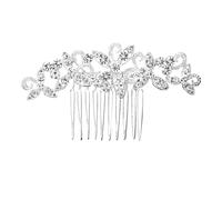 Rumyve Crystal Wedding Hair Comb Flower Silver Bridal Headdress Pearl,Crystal Bridal Hair Piece Bridal Hair Accessories,Stylish Vintage Elegant Ladies Hair Accessories