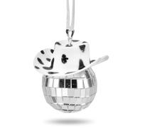 Rumyve Cute Disco Ball Car Suspension Decorations, Reflective Ball Car Mirror Accessories, Colorful Gift Christmas Decorations(White)