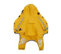 Rumyve Dog Raincoat, Adjustable Dog Rain Jacket with Reflective Strip Harness Holes, Light Waterproof Jacket, Puppy Rain Cover(L)