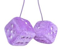 Rumyve Furry Dice, Vintage Car Dice, 2pcs Plush Car Decoration Pendants with Interior Decoration Accessories (Purple)