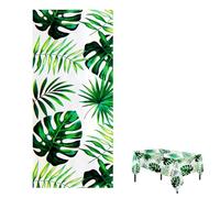 Rumyve Hawaiian Luau Tablecloth,PVC Wipe Clean Table Cloth Rectangular,Hawaiian Luau Vinyl Table Cover Protector for Outdoor Picnic Party