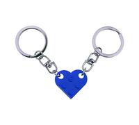 Rumyve Heart Key Ring Set,Heart Brick Keychain,Couple Keyrings Keychain Matching Heart Keyring,Couple Keyrings Valentine's Day Gift for Girlfriend Boyfriend(Blue)