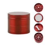 Rumyve Herbal Mill Advanced Zinc Alloy,4-Piece Metal Grinder, Portable Herbal Mill with Sieve and Magnetic Top Dried Herbs and Spices 40mm(Red)