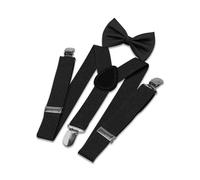 Rumyve Kids Boys Girls Brace Bow Tie,Adjustable Clip Elastic Sling and Bow tie, Sling Elastic Y Shape Adjustable with Clip and Bow, Kids 1-10 Years Old(Black)