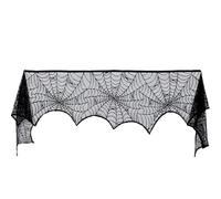 Rumyve Lace Spider Web Table,Halloween Decorations Cobweb,Lace Fireplace Spider Web Cover,Haunted House Halloween Window Decorations