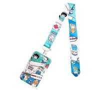 Rumyve Lanyard With Clip, Cute Plastic Hard Shell Car Keys, Neck Cotton Sling Strap (Blue, Nurse Cat)