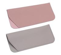 Rumyve Leather Eyeglass Cases - Set of 2 (Grey & Pink)