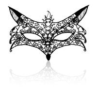 Rumyve Masquerade Female Mask,Lace Party Masks, Halloween Costume Masks Carnival Rave Party Masquerade (Flame Fox)