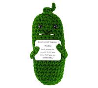 Rumyve Mini Knitted Cucumber Doll, Emotional Support Doll, Positivity Gifts Pocket Hug Knitting Wool Cucumber for Birthday Gift Party Decoration