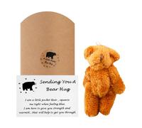 Rumyve Mini Pocket Cuddle Bear,Stuffed Bear Doll Small Mouth Wombat Cuddle,Commemorative Gifts,Suitable for Wedding and Party Decorations(Brown)