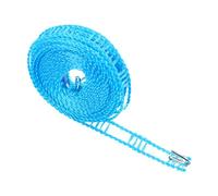 Rumyve Nylon Portable Laundry Cord with 2pcs Stainless Steel Hook, Non-slip Windproof Clothing Cord, Compact Drying Line for Camping Trips, Blue