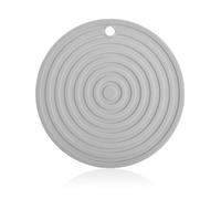 Rumyve Pet Round Silicone Placemat Solid Color Food Mat Bowl Mat,Waterproof Non-slip Round Dog Bowl Mat Floor, Pet Supplies(Grey）