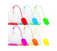 Rumyve Reusable Silicone Tea Filter Bag - 6 Pcs Safe Loose Leaf Tea Bags With Long Rope in 6 Colors for Cups and Teapot