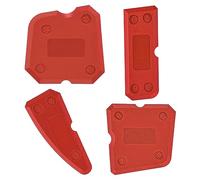 Rumyve Silicone Sealers Kit (4-PCS Set) - Multi-Blade Sealant Application Tools for Kitchen and Bathroom (Red)