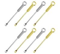 Rumyve Silver and Gold Powder Spoon, 8PCS Mini Snuff Spoon, Teaspoon, Cutlery Pendant, Mini Spoon for Furniture