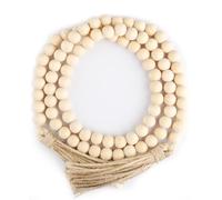 Rumyve Tassels Wood Bead,Wood Bead Garland,Rustic Country Wooden Bead Decor,Boho Beads Wall Hanging Decoration