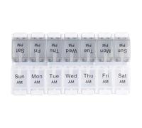 Rumyve Weekly Tablet Box Organiser,7 Day Pill Box Organiser,Large Pill Organiser 2 Times a Day,Night Day Pill Holder 14 Day for Vitamin,Fish Oil,Supplements