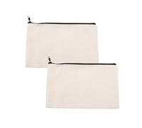 Rumyve2 pcs Blank Canvas Zipper Bag, Multi-Purpose Pure Canvas Pencil Case Painting, Blank DIY Craft Bag for Travel Craft School Toy Bag Makeup Bag