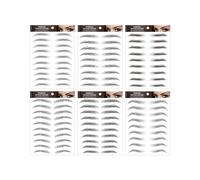 Rumyve6pcs 4D Hair-like Waterproof Natural Fake Eyebrow Stickers,Eyebrow Tattoo Stickers for Female Girls Beauty Beginners