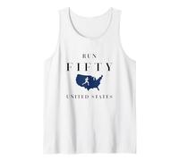 Run 50 Fifty States Marathon Fanatic Runner Running Inspired Tank Top