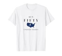 Run 50 Fifty States Marathon Fanatic Runner Running Inspired Value Graphic T-Shirt