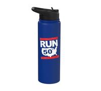 Run 50 States Marathon Fanatic Runner Running Inspired Stainless Steel Insulated Water Bottle