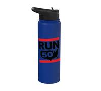 Run 50 States Marathon Fanatic Runner Running Inspired Stainless Steel Insulated Water Bottle