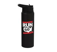 Run 50 States Marathon Fanatic Runner Running Inspired Stainless Steel Insulated Water Bottle