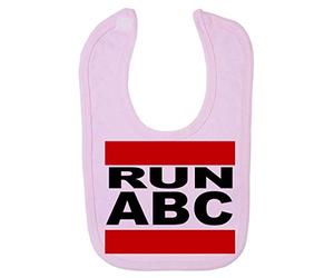 Run ABC Music Parody Cotton Baby bib - Pastel Pink