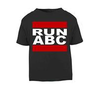 Run ABC Music Parody Short Sleeve Cotton Kids t Shirt, 2-3 Years, Black