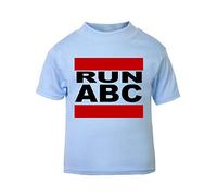 Run ABC Music Parody Short Sleeve Cotton Kids t Shirt, 2-3 Years, Pastel Blue