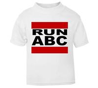 Run ABC Music Parody Short Sleeve Cotton Toddler t Shirt, 1-2 Years, White