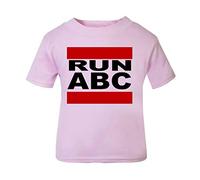 Run ABC Music Parody Short Sleeve Cotton Toddler t Shirt, 3-4 Years, Pastel Pink