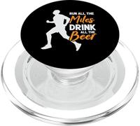 Run All The Miles Drink All The Beer Marathon Running Runner PopSockets PopGrip for MagSafe