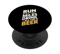 Run All The Miles Drink All The Beer Runner PopSockets Adhesive PopGrip