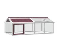 Run Box Animal Cage Run Enclosure Wooden Rabbit Hutch Solid Wood Pine vidaXL