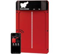 RUN-CHICKEN Door T50 - Automatic Aluminium Chicken Flap, Battery Operated & Weatherproof, App & Timer Control, Predator-proof, Easy Assembly, Reliable All Season Performance (Red)