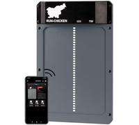 RUN-CHICKEN Door T50 - Automatic Aluminium Chicken Flap, Battery Operated & Weatherproof, App & Timer Control, Predator-proof, Easy Assembly, Reliable All Season Performance (Grey)